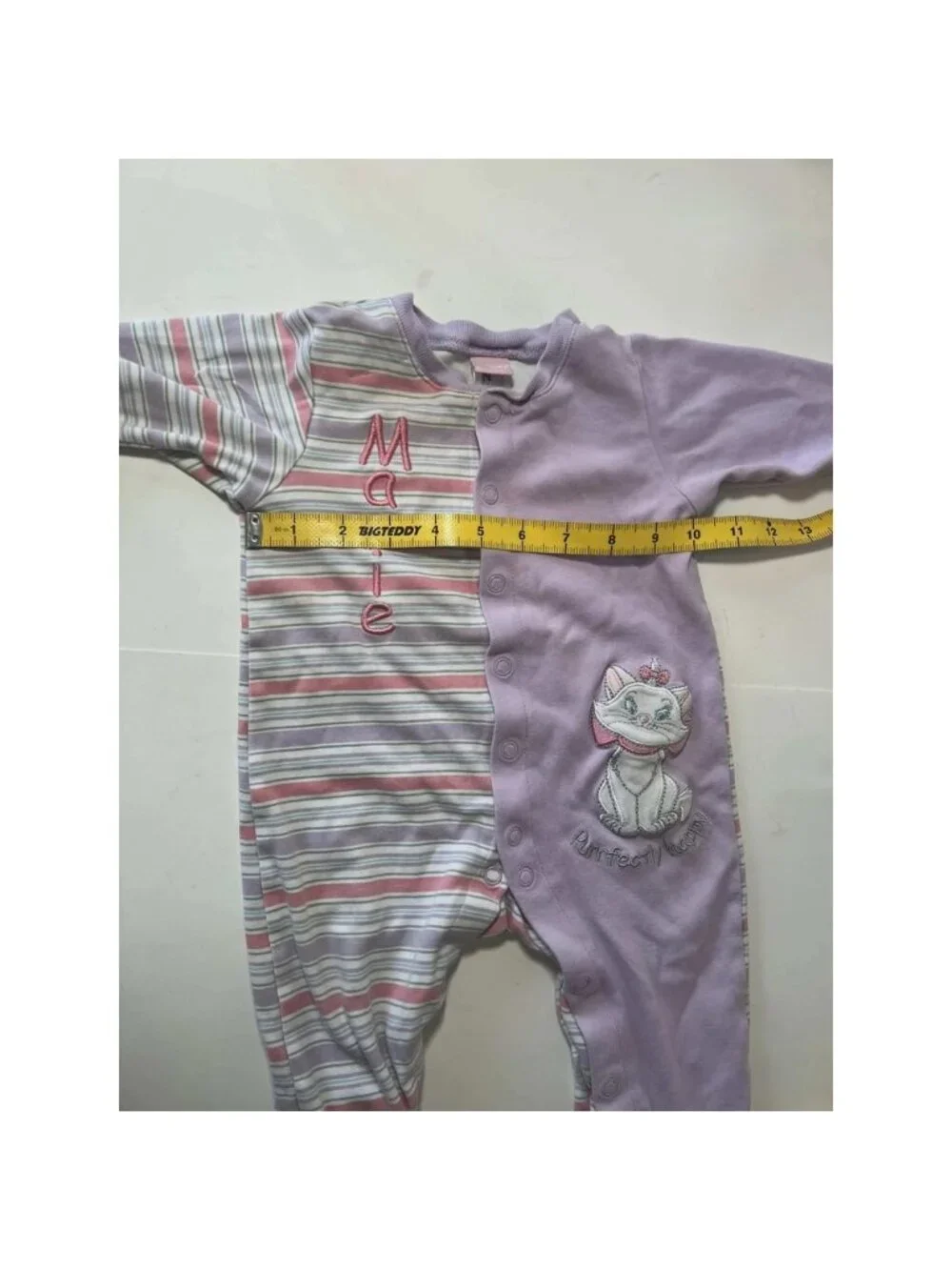 Disney Baby Marie Aristocats Footed Sleeper Purple Striped 12M One Piece Pajamas